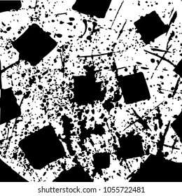 Grunge ink texture as a abstract darl blots on white background