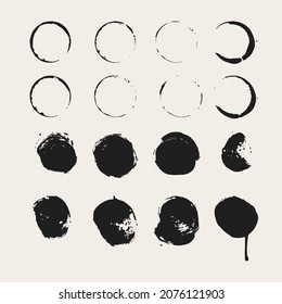 Grunge ink texture. Vector Hand drawn abstract set. All element are isolated.