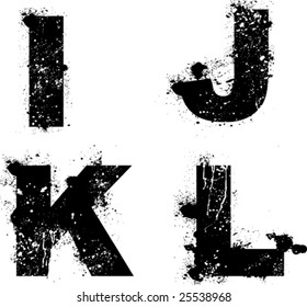 Grunge inked vector letters, see my portfolio for other letters.