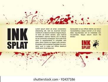 Grunge inspired blood splat background with copy space