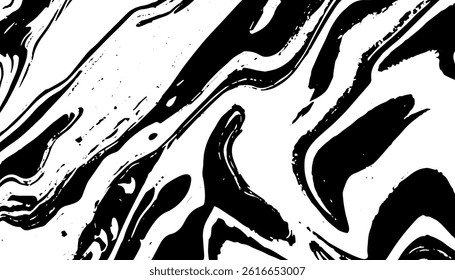 Grunge interlaced texture, threads, lines, wire, veins, monochrome. Grunge old detailed black texture. Vector background	