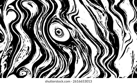 Grunge interlaced texture, threads, lines, wire, veins, monochrome. Grunge old detailed black texture. Vector background	
