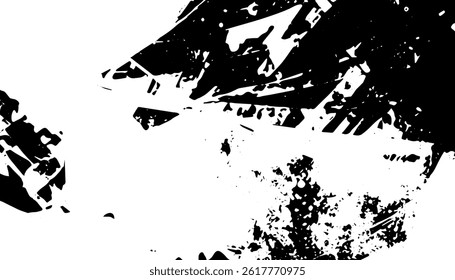 Grunge interlaced texture, threads, lines, wire, veins, monochrome. Grunge old detailed black texture. Vector background	