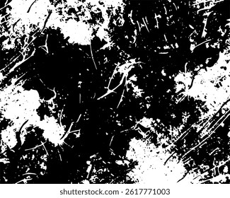 Grunge interlaced texture, threads, lines, wire, veins, monochrome. Grunge old detailed black texture. Vector background	