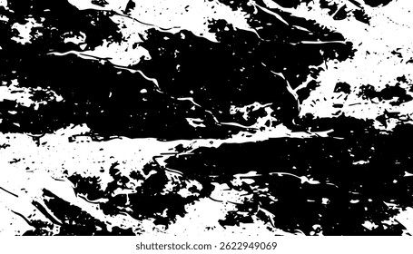 Grunge interlaced texture, threads, lines, wire, veins, monochrome. Grunge old detailed black texture. Vector background	