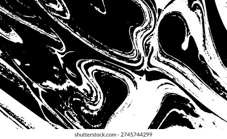 Grunge interlaced texture, threads, lines, wire, veins, monochrome. Grunge old detailed black texture. Vector background	