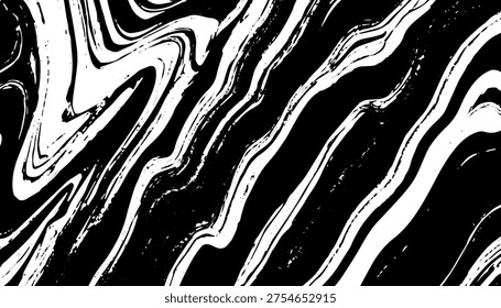 Grunge interlaced texture, threads, lines, wire, veins, monochrome. Grunge old detailed black texture. Vector background	
