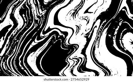 Grunge interlaced texture, threads, lines, wire, veins, monochrome. Grunge old detailed black texture. Vector background	