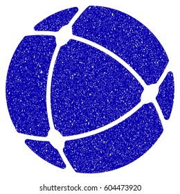 Grunge Internet Sphere rubber seal stamp watermark. Icon symbol with grunge design and dirty texture. Unclean vector blue sign.