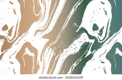 Grunge intertwined texture, threads, lines, wire, veins. Grunge old detailed texture. Vector background. Brown green metal on white