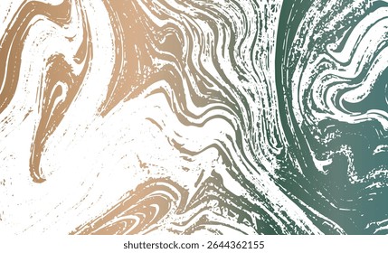 Grunge intertwined texture, threads, lines, wire, veins. Grunge old detailed texture. Vector background. Brown green metal on white