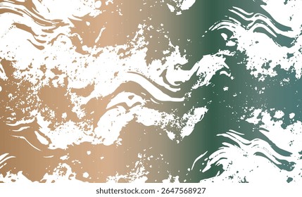 Grunge intertwined texture, threads, lines, wire, veins. Grunge old detailed texture. Vector background. Brown green metal on white
