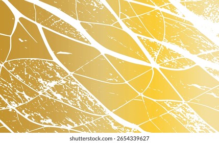 Grunge textura entrelazada, hilos, líneas, alambre, venas. Grunge vieja textura detallada. Vector de fondo. Oro sobre blanco
