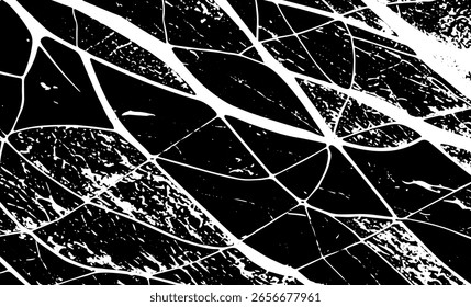 Grunge textura entrelaçada, fios, linhas, arame, veias, monocromático. Grunge velho detalhado textura branca preta. Plano de fundo do vetor
