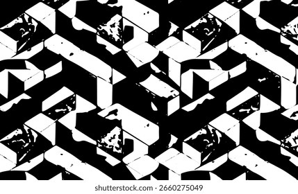 Verschlungene Textur, Fäden, Linien, Draht, Venen, monochrom. Grunge alte detaillierte schwarz-weiße Textur. Vektorhintergrund
