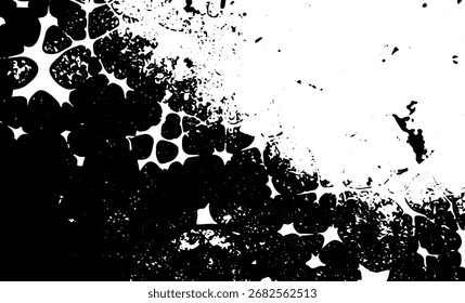 Grunge intertwined texture, threads, lines, wire, veins, monochrome. Grunge old detailed black white texture. Vector background
