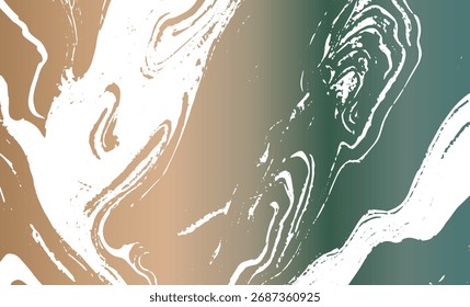 Grunge intertwined texture, threads, lines, wire, veins. Grunge old detailed texture. Vector background. Brown green metal on white