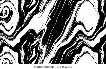 Grunge intertwined texture, threads, lines, wire, veins, monochrome. Grunge old detailed black white texture. Vector background
