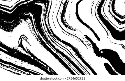 Grunge intertwined texture, threads, lines, wire, veins, monochrome. Grunge old detailed black white texture. Vector background

