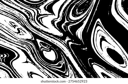 Grunge intertwined texture, threads, lines, wire, veins, monochrome. Grunge old detailed black white texture. Vector background
