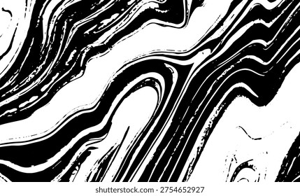 Grunge intertwined texture, threads, lines, wire, veins, monochrome. Grunge old detailed black white texture. Vector background
