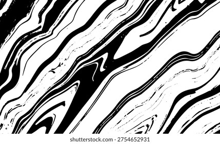 Grunge intertwined texture, threads, lines, wire, veins, monochrome. Grunge old detailed black white texture. Vector background
