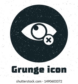 Grunge Invisible or hide icon isolated on white background.  Vector Illustration