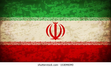 Grunge Iran Flag