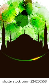 Grunge islamic design template