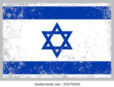 Grunge Israel flag.Vector flag of Israel.