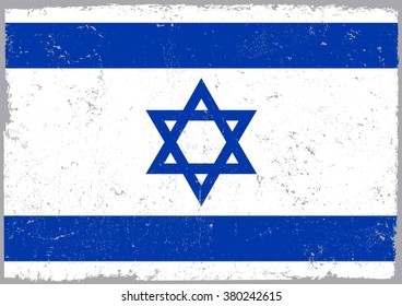 Grunge Israel flag.Vector flag of Israel.