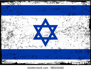 Grunge Israel flag.Vector flag of Israel.