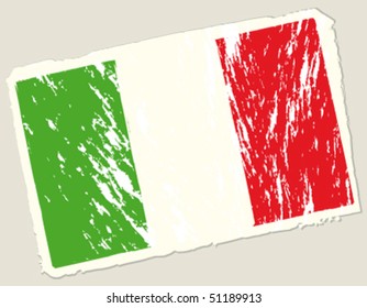 Grunge italian flag. Vector background.