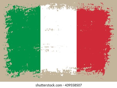 Grunge Italy flag.Old Italian flag.Vector flag of Italy.