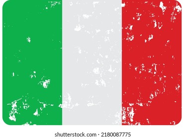 Grunge Italy flag. Italian flag with grunge texture. Vector template.