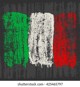 Grunge Italy flag. Italian flag with grunge texture. Vector template.