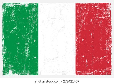 Grunge Italy flag.Italian flag with grunge texture.Vector template.