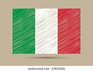 Grunge Italy flag.Scribble flag of Italy.