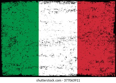 Grunge Italy flag.Vector flag of Italy.
