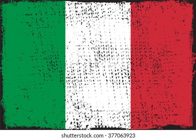 Grunge Italy flag.Vector flag of Italy.