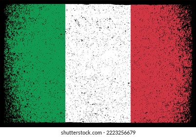 Grunge Italy flag.Vector old flag of Italy.