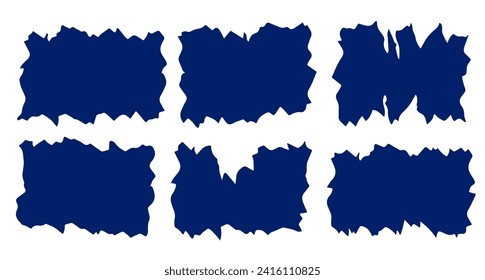Grunge jagged rectangles silhouettes. Abstract torn scraps of paper. Geometric vector illustration.