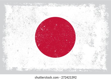Grunge Japan flag.Japanese flag with grunge texture.Vector template.