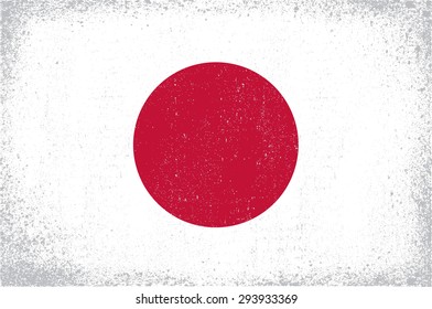 Grunge Japan flag.Japanese flag with grunge texture.Vector template.