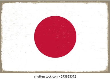Grunge Japan flag.Japanese flag with grunge texture.Vector template.