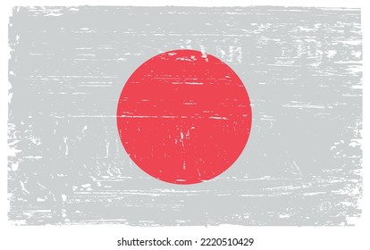 Grunge Japan flag.Vector old flag of Japan.