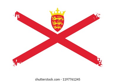 Grunge Jersey flag.flag of Jersey,banner vector illustration. Vector illustration eps10.