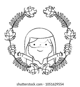 grunge jesus christ with palms leaves branches