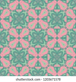 Grunge jungle feel geometric seamless pattern, abstract colorful background, texture.