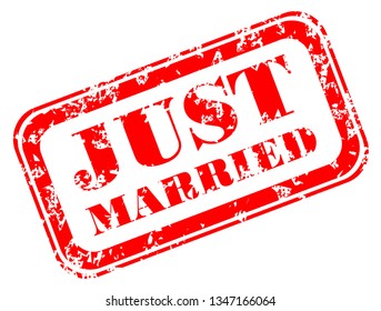 Grunge just married rubber stamp, vector eps 10